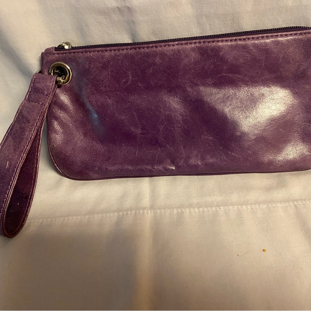 HOBO Purple Leather Wristlet Clutch